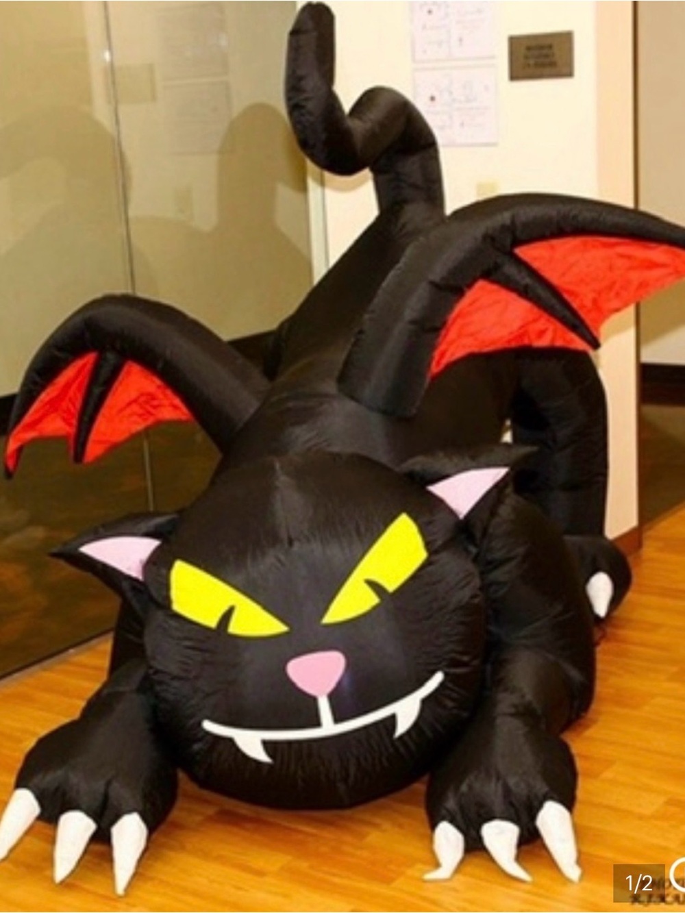 Lot of 3  Cat inflatable Ight up, Halloween house10 foot,and 6ft monster hand